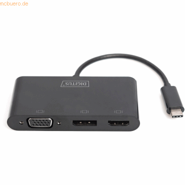 ASSMANN DIGITUS USB-C 3in1 Triple Monitor Adapter (HDMI, DP, VGA)