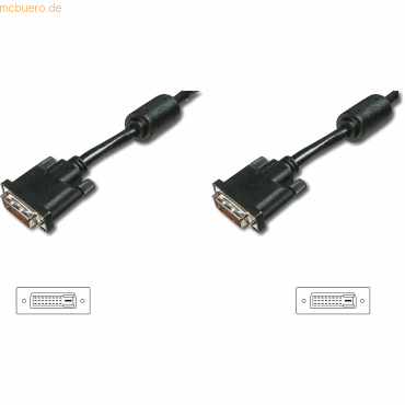 ASSMANN ASSMANN DVI Kabel DVI(24+1) 0.5m DVI-D Dual Link sw.