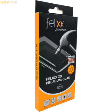 felixx premium felixx 3D Premium-Glas Full Cover fr iPhone XI R Black