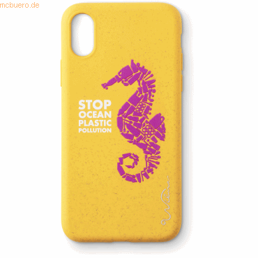 Fashiontekk AB Wilma Eco-case Seepferdchen fr iPhone X/XS, gelb/lila