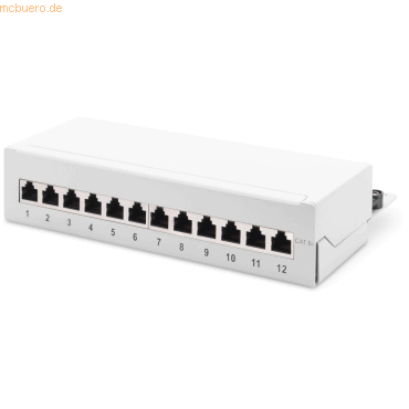 Assmann DIGITUS Desktop CAT 6A 12-Port Patch Panel, geschirmt, grau