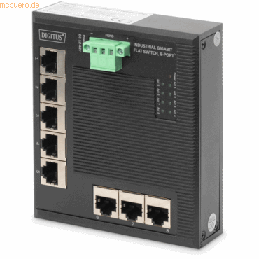 Assmann DIGITUS Industrie Gigabit Flat Switch, 8-Port DN-651127