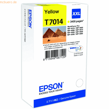 Epson Tintenpatrone Epson T70144010 gelb