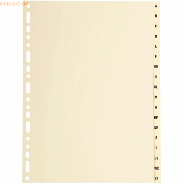 10 x Exacompta Register A4+ Karton 155g 18-teilig A-Z chamois