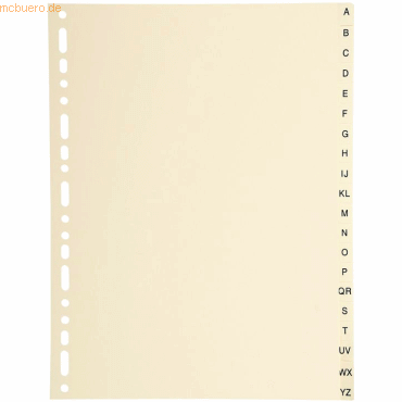 10 x Exacompta Register A4+ Karton 155g 20-teilig A-Z chamois