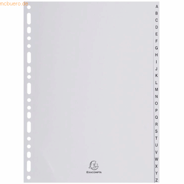 Exacompta Register A4 PP 26-teilig A-Z grau