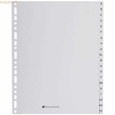 10 x Exacompta Register A4+ PP 20-teilig A-Z grau