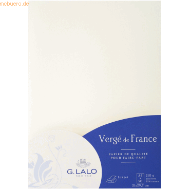 Lalo Papier Verge A4 210g/qm VE=50 Blatt wei