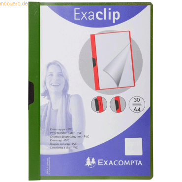 25 x Exacompta Cliphefter Exa-Clip A4 PVC 30 Blatt dunkelgrn
