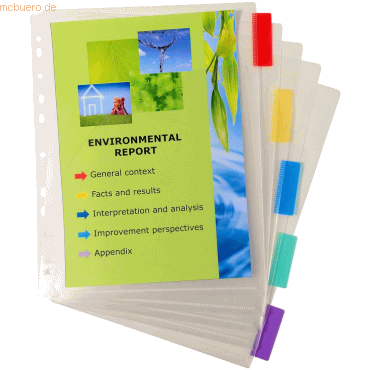 10 x Exacompta Register Exactive A4 PP 200my 6-teilig farbig