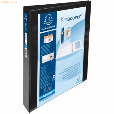 Exacompta Prsentationsringbuch Kreacover A4 30mm 4 Ringe schwarz