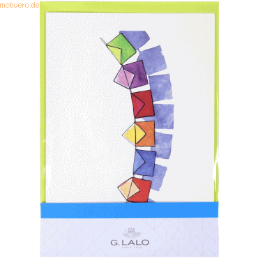 5 x Lalo Klapp-Karte & Umschlag Encre et plume C6 Girlande