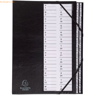 Exacompta Ordnungsmappe Ordonator A4 26 Fcher A-Z schwarz