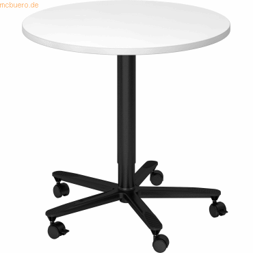 mcbuero.de Sulentisch 80cm wei/schwarz