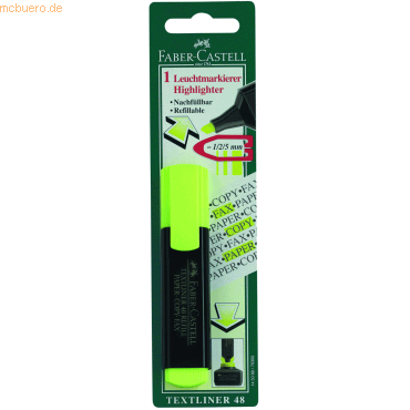 5 x Faber Castell Textmarker Textliner 48 gelb in Blisterverpackung
