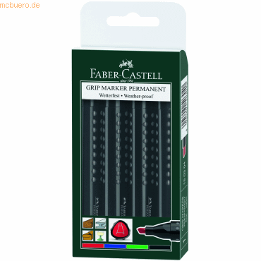 5 x Faber Castell Permanentmarker Grip 1503 Keil 4er nachfllbar 1-3 s