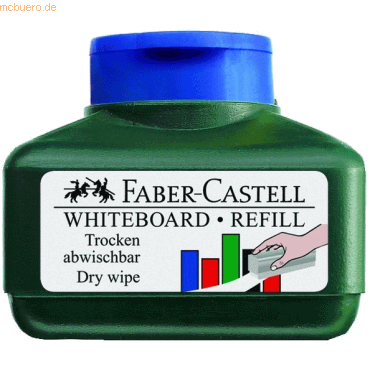 4 x Faber Castell Whiteboardmarker-Refill 30 ml blau
