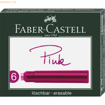 10 x Faber Castell Tintenpatrone für Füllhalter Standard pink VE=6 Stü