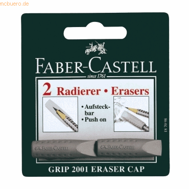 10 x Faber Castell Radierer Eraser Cap 2 Stück auf Blisterkarte