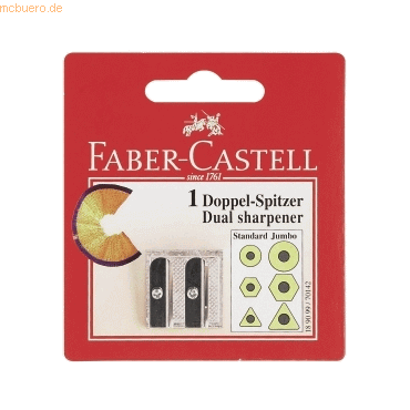 10 x Faber Castell Doppelspitzer Metall auf Blisterkarte