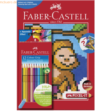 Faber Castell Buntstift Colour Grip VE=12 Stück sortiert + Pixel-it Bu