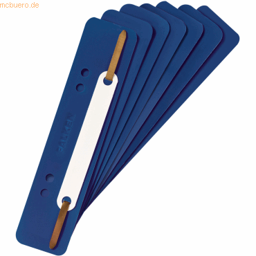 1000 x Falken Heftstreifen 34x150mm PP mit Plastikdeckleiste blau
