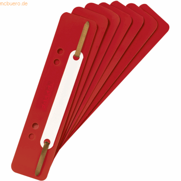 1000 x Falken Heftstreifen 34x150mm PP mit Plastikdeckleiste rot