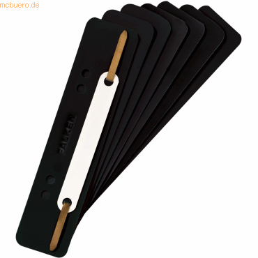 1000 x Falken Heftstreifen 34x150mm PP mit Plastikdeckleiste schwarz