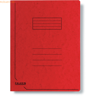 25 x Falken Einschlagmappe A4 Colorspan-Karton 355g/qm rot