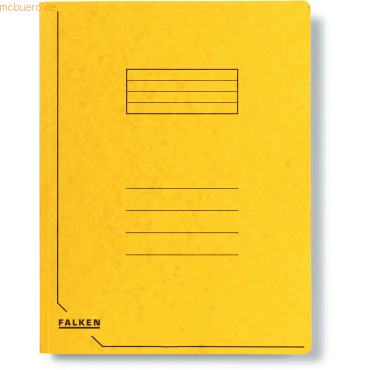 25 x Falken Einschlagmappe A4 Colorspan-Karton 355g/qm gelb