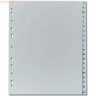 25 x Falken Register A4 berbreite PP grau A-Z