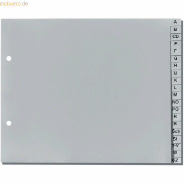 25 x Falken Register A4 halbe Hhe PP grau A-Z 20-teilig
