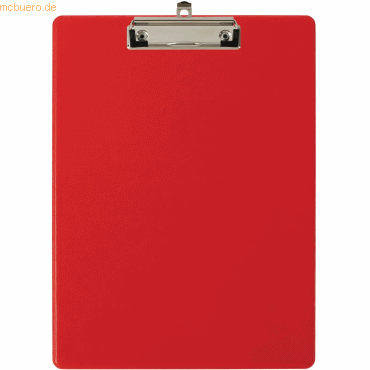 10 x Falken Klemmbrett PocketClip A4 PP-Kunststoffbezug rot
