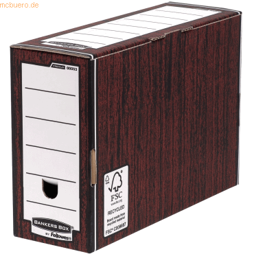 10 x Bankers Box Archivschachtel Premium 127mm Holzoptik