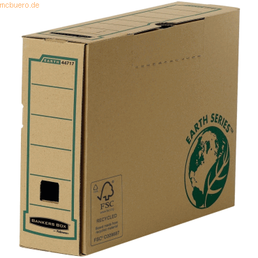 20 x Bankers Box Ablagebox Earth Folio 8cm BxHxT 37,4x26x8,3cm braun