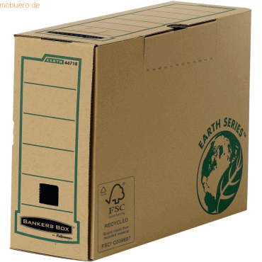 20 x Bankers Box Ablagebox Earth Folio 10cm BxHxT 37,4x26x10,3cm braun