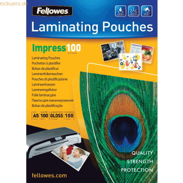 Fellowes Laminierfolie A5 100mic VE=100 Stck glnzend