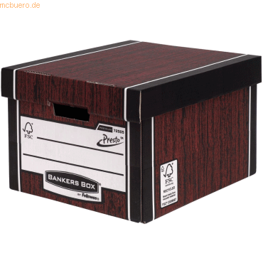 10 x Bankers Box Archivbox Standard BxHxT 34x25,7x40cm Holzoptik