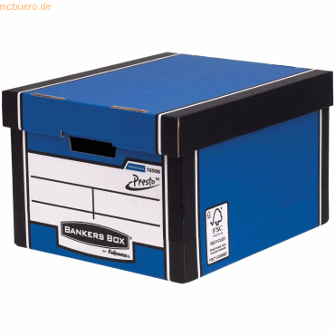 10 x Bankers Box Archivbox Standard BxHxT 34x25,7x40cm blau