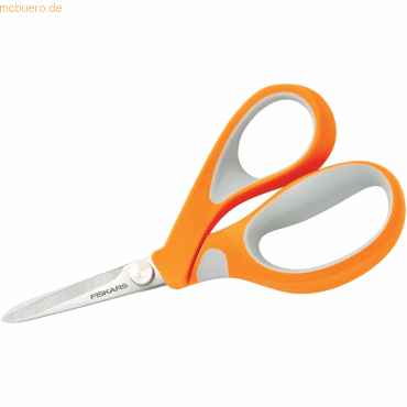 Fiskars Schere RazorEdge Softgrip 13cm Rechtshänder weiß/orange