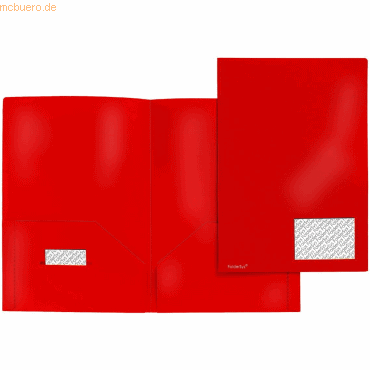 10 x Foldersys Angebotsmappe A4 PP vollfarbig rot