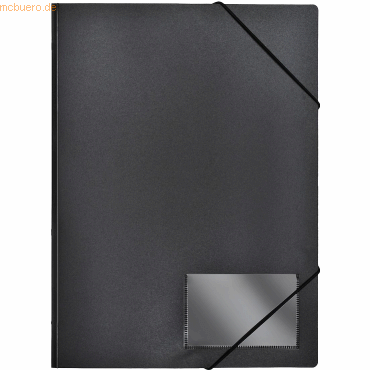 10 x Foldersys Eckspannmappe A4 PP vollfarbig schwarz
