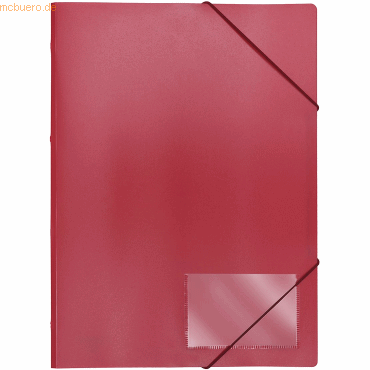 10 x Foldersys Eckspannmappe A4 PP vollfarbig rot
