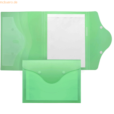 Foldersys Schreibmappe A4 PP mit Schreibblock Klettverschluss grn tra