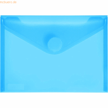 10 x Foldersys Dokumentenmappe A6 quer PP Klettverschluss blau transpa
