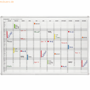 Franken Jahresplaner (Tafel) JetKalender 703 Jahresbersicht 90x60cm G
