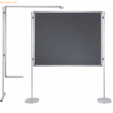 Franken Stellwandtafel Whiteboard/Filz 120x180cm grau