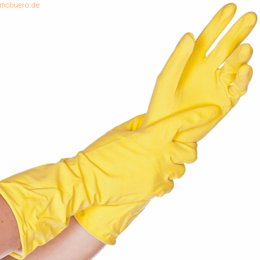 10 x HygoStar Haushalts-Handschuh Latex Bettina Soft L 30cm gelb VE=12
