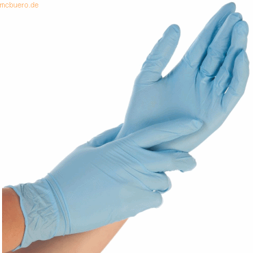 10 x Hygonorm Nitril-Handschuh Allfood Safe puderfrei XL 24cm blau VE=