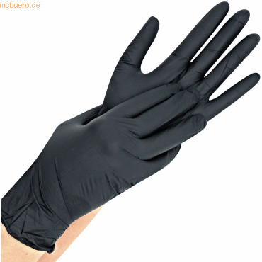 10 x Hygonorm Nitril-Handschuh Safe Fit puderfrei L 24cm schwarz VE=20